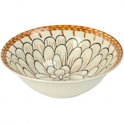 Тарілка керамічна 7-ка з візерунком D17,5*7,5см 500мл 6895-29