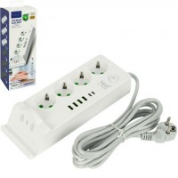 Мережевий фільтр - подовжувач 3000W 994-2PD, 4 розетки + 4USB+2Type-C, бездротова зарядка, 3м 482 Мережевий фільтр - подовжувач 3000W 994-2PD, 4 розетки + 4USB+2Type-C, бездротова зарядка, 3м 482