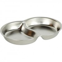 Тарілка для приправ металева подвійна 13,*8,5см 632-2