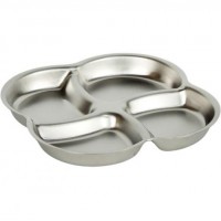 Тарілка для приправ металева потрійна 13*13см 632-3