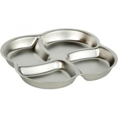 Тарілка для приправ металева потрійна 13*13см 632-3