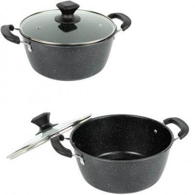 Каструля D24см HotChef з мармуровим антипригарним покриттям 16749-8