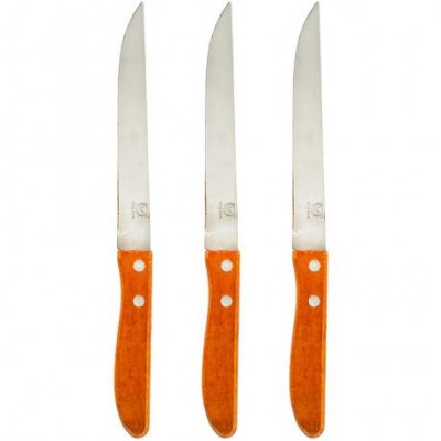 Ніж кухонний металевий з дерев’яною ручкою (уп 12шт) SM5047 Ніж кухонний металевий з дерев’яною ручкою (уп 12шт) SM5047