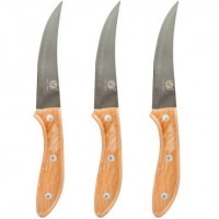 Ніж металевий з дерев'яною ручкою 12 штуки SM6004