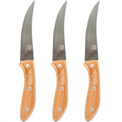 Ніж металевий з дерев'яною ручкою 12 штуки SM6004 Ніж металевий з дерев'яною ручкою 12 штуки SM6004