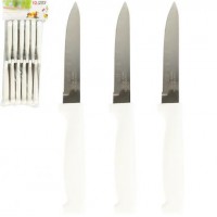 Набір кухонних ножів 12шт з хвилястою заточкою 20,5см білий ZP6-12-1
