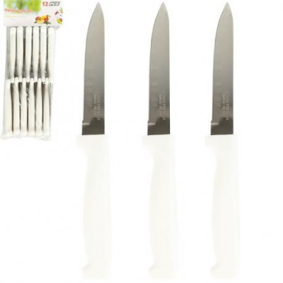 Набір кухонних ножів 12шт з хвилястою заточкою 20,5см білий ZP6-12-1 Набір кухонних ножів 12шт з хвилястою заточкою 20,5см білий ZP6-12-1