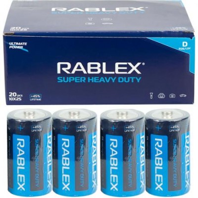 Батарейка RABLEX R20 1.5V сольова 000400