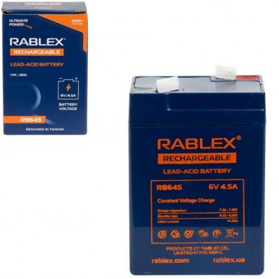 Акумулятор RABLEX 6V 4500mAh RB645 Lead-Acid battery 001698