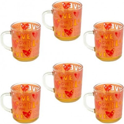 Чашка скло кольорова Love 200мл 678-1 Чашка скло кольорова Love 200мл 678-1
