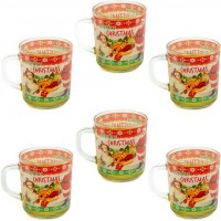 Чашка скло кольорова Merry Christmas 200мл 678-2