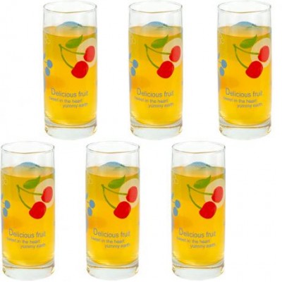 Склянка скляна 250мл з малюнком 1801-6 Склянка скляна 250мл з малюнком 1801-6