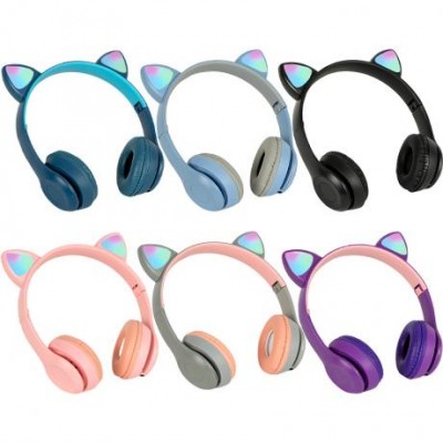 Навушники Bluetooth з вушками та LED-підсвічуванням MZ-47складні