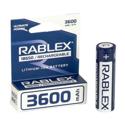 Акумулятор RABLEX 3600mah 3.7V 18650 перезаряджуваний 001933