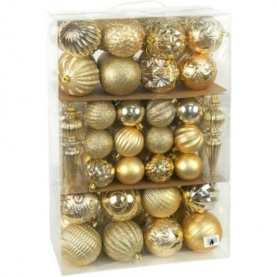 Набір ялинкових прикрас 74шт Золотий 6279-1А