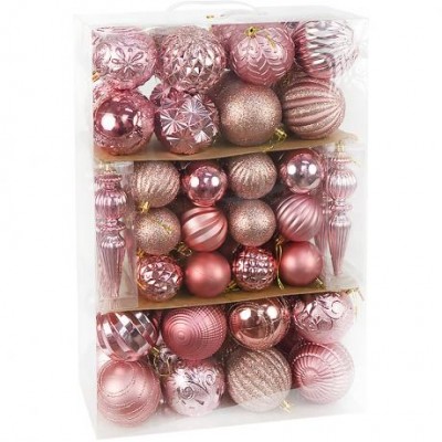 Набір ялинкових прикрас 74шт Рожеве золото 6279-1C