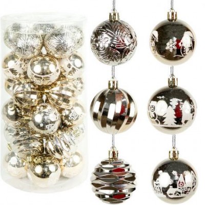 Набір кульок 30 штук D6см Шампань NHX2025-1 тубус