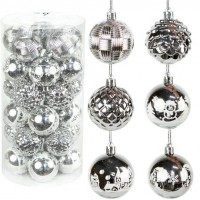 Набір кульок 30 штук D6см Срібло NHX2025-4 тубус