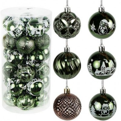 Набір кульок 30 штук D6см Темно-зелений NHX2025-5 тубус