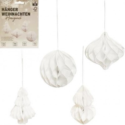 Набір підвісних паперових новорічних прикрас 4шт CG-3