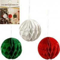 Набір підвісних паперових новорічних прикрас 3шт Ангелок CG-7