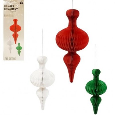 Набір підвісних паперових новорічних прикрас 3шт Ліхтарик CG-10
