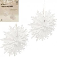 Набір підвісних паперових новорічних прикрас 2шт Сніжинка CG-11