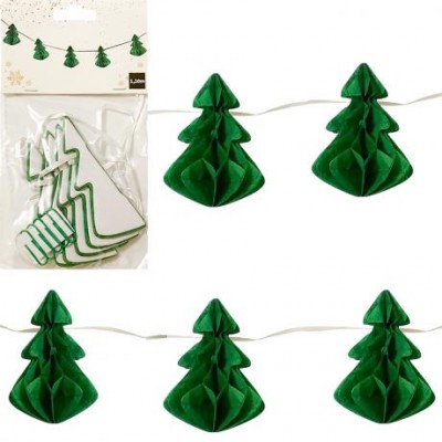 Гірлянда з паперових новорічних ялинок 5шт CG-12
