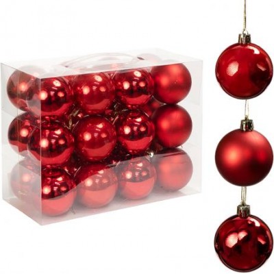 Набір кульок 24шт D6см Червоний ZWH1185