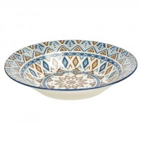 Тарілка супова керамічна 8-ка з візерунком  D20*6cм 500мл 6895-139А