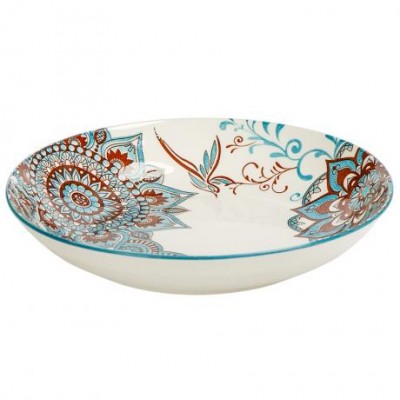 Тарілка керамічна 8-ка з візерунком D20,5*5,5см 500мл 6895-142 Тарілка керамічна 8-ка з візерунком D20,5*5,5см 500мл 6895-142