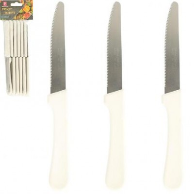 Набір кухонних ножів 12шт з хвилястою заточкою 20,5см білий ZP6-12 Набір кухонних ножів 12шт з хвилястою заточкою 20,5см білий ZP6-12