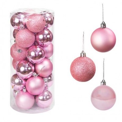 Набір кульок 24 штуки D6см Рожевий ZWH6CM тубус