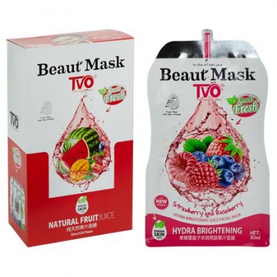Набір масок тканинних 20шт зволожуючих для обличчя Strawberry and Raspberry TVO 012