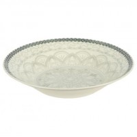 Тарілка супова керамічна 8-ка з візерунком  D20*6cм 500мл 6895-130