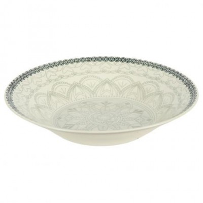Тарілка супова керамічна 8-ка з візерунком  D20*6cм 500мл 6895-130