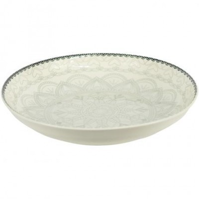Тарілка керамічна 9-ка з візерунком D23*6,5см 700мл 6895-131