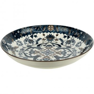 Тарілка керамічна 9-ка з візерунком D23*6,5см 700мл 6895-137