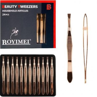 Набір пінцетів 24 шт із нержавіючої сталі 9см 2030