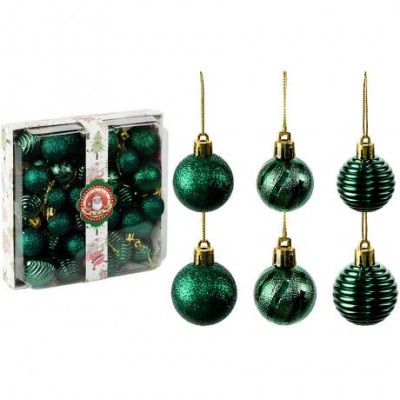 Набір новорічних куль 48шт D4см/2,5см Смарагдовий блиск YH-9576