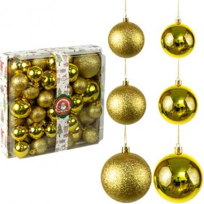 Набір новорічних куль 42шт Золото D4/5/6/7см YH-9574