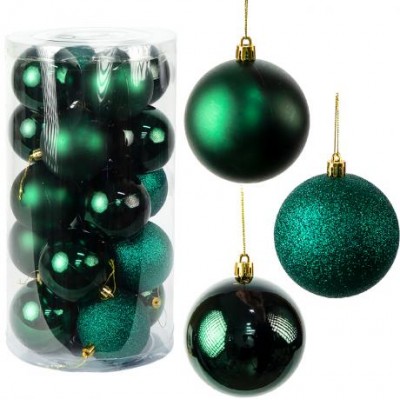 Набір новорічних кульок 20шт D8см Смарагд YH-9139