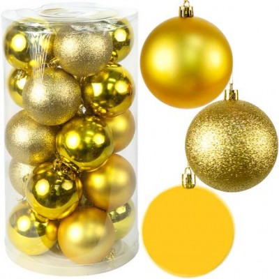 Набір новорічних куль 20шт D9см Золото YH-9554 тубус
