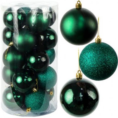 Набір новорічних куль 20шт D9см Смарагд YH-9554 тубус