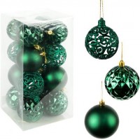 Набір новорічних куль 16шт D8см Смарагд YH-9113 Набір новорічних куль 16шт D8см Смарагд YH-9113