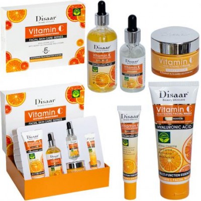 Набір з догляду за обличчям (5 предметів) з вітаміном C у подарунковій коробці DS5089 Набір з догляду за обличчям (5 предметів) з вітаміном C у подарунковій коробці DS5089