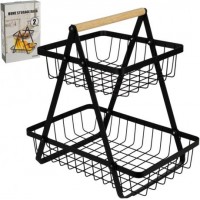 Дворівнева металева підставка для зберігання 30см 3133