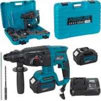Акумуляторний перфоратор 21V, 2 акумулятори 3000 mAh, набір у кейсі ASR509