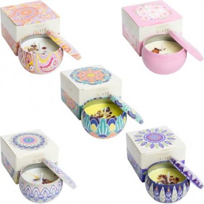 Свічка 60г ароматизована BC64-1-280 у залізній баночці 7127-9