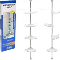 Кутова полиця-стелаж для ванної кімнати з тримачем для рушників TW-302